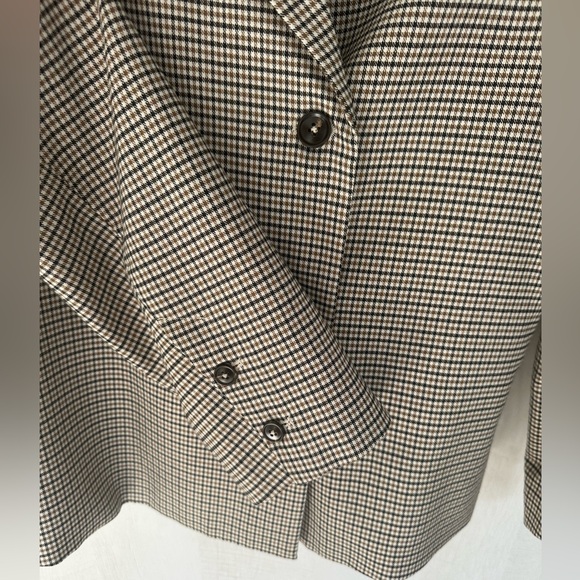 Mod Ref Plaid Pocketed Button Up Blazer Oversize Business Casual - Picture 8 of 8